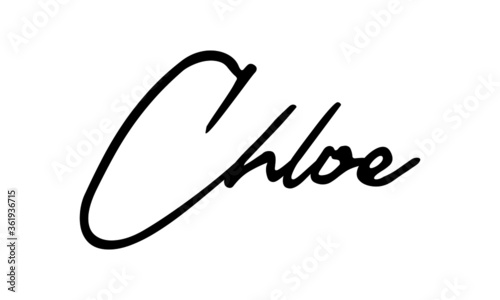 Chloe Handwritten Font Calligraphy Black Color Text 
on White Background photo