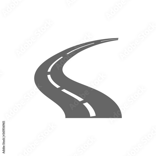 Road flat, asphalt icon, vector illustration isolated on white background