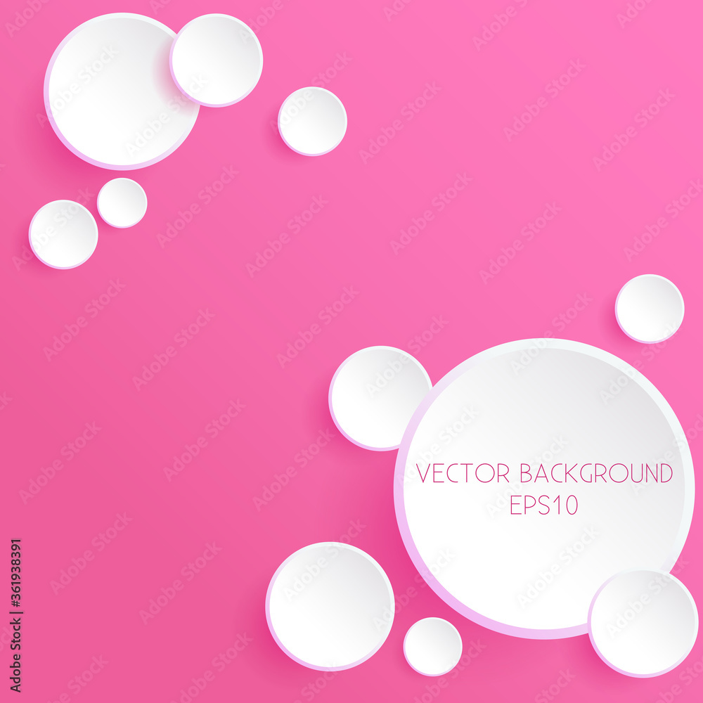 Abstract Background with 3d circles on pink backdrop - Vector design
