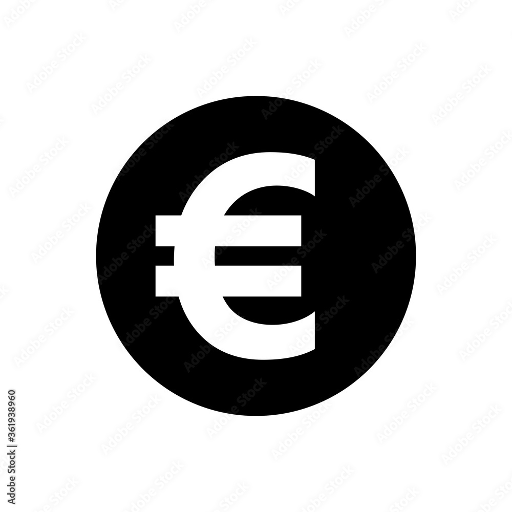 euro currency coin black for icon isolated on white, euro money for app symbol, simple flat euro money, currency digital euro coin for financial concept euro currency coin black for icon isolated on white, euro money for app symbol, simple flat euro money, currency digital euro coin for financial concept