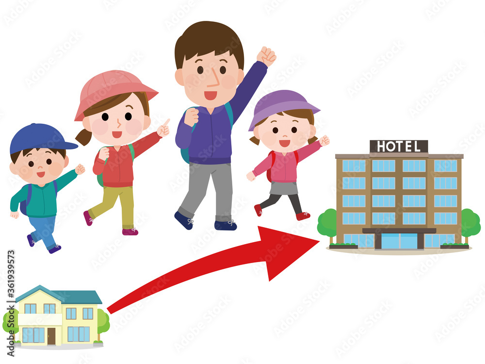 小旅行で近場のホテルに宿泊する家族 イラスト Vector De Stock Adobe Stock 小旅行で近場のホテルに宿泊する家族 イラスト Vector De Stock Adobe Stock