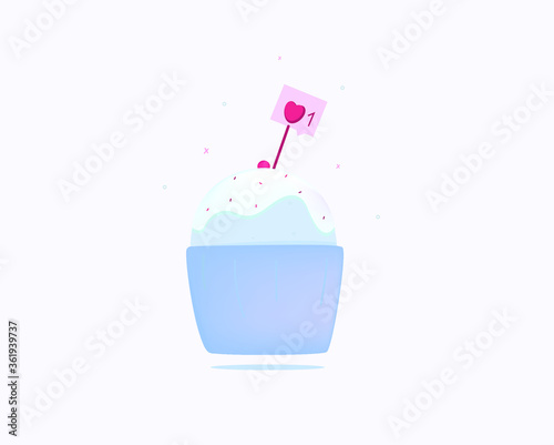 Vector illustration Delicious cupcake for the winner!