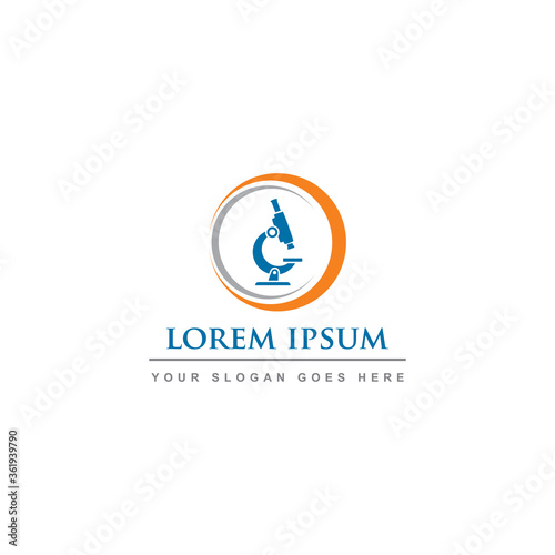 microscope logo , laboratory logo