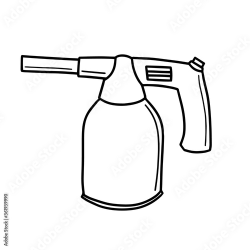 gas burner tourist Hiking. hand drawnDoodle-style vector illustration