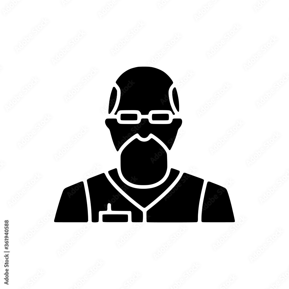 vector illustration icon of Human Avatar glyph