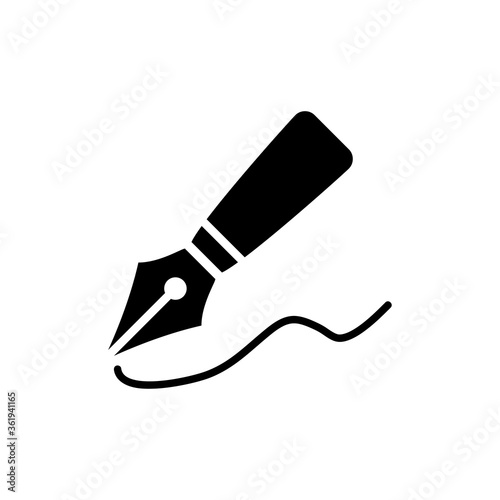 fountain pen icon logo illustration design