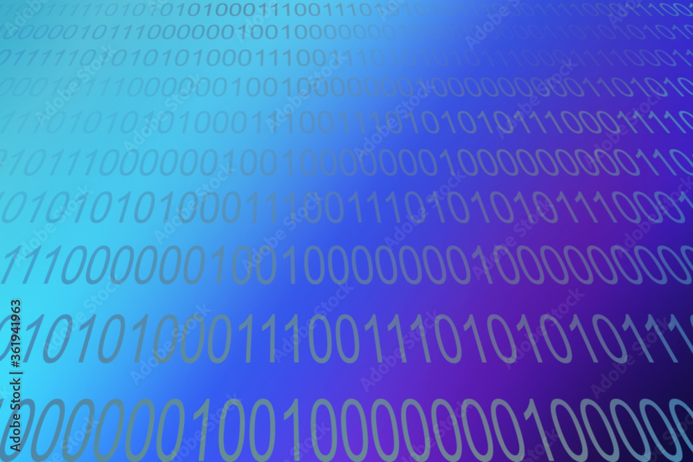 Art abstract binary digits blue screen blurred background Art abstract binary digits blue screen blurred background