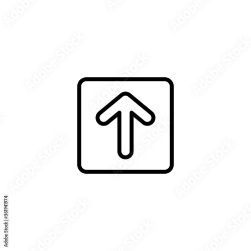 Free Download Straight vector icon in black line style icon, style isolated on white background - GFXLoad
