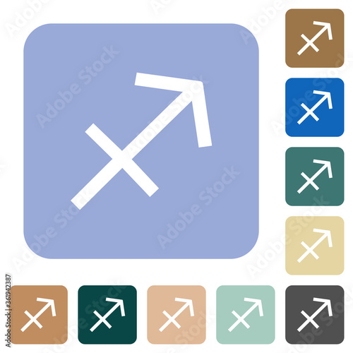 Sagittarius zodiac symbol rounded square flat icons