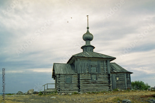 Solovki. Church of St. Andrew (18th century) on B0lshoy Zayatsky island (2005). Arkhangelsk region. photo