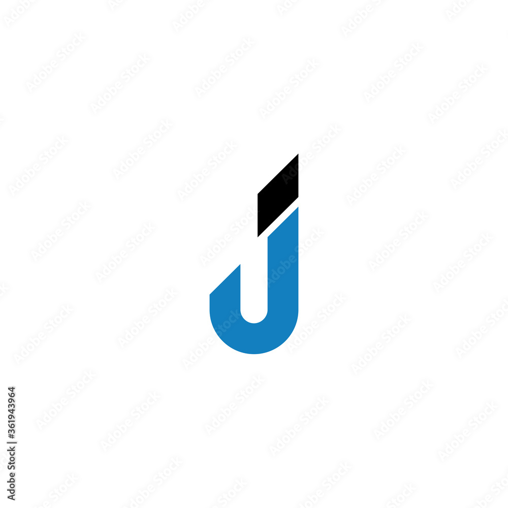 initial letter J logo, line art style design template initial letter J logo, line art style design template
