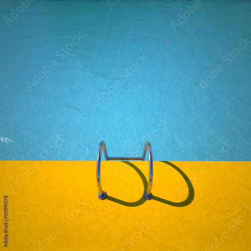 Pool in blue and yellow