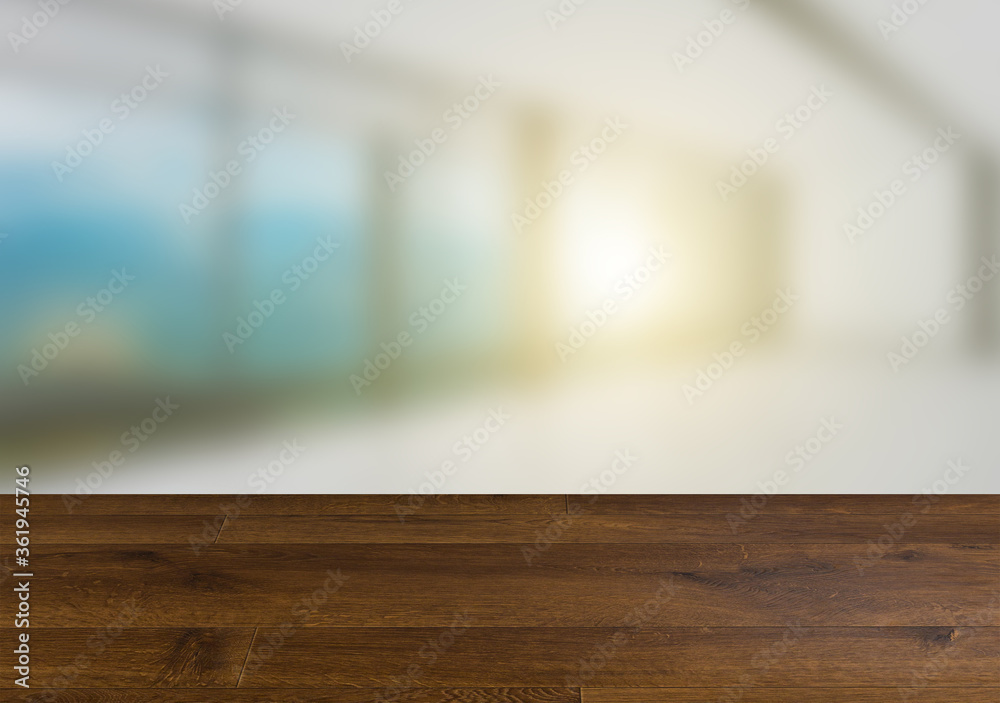 Empty interior. Natural flooring. Design background