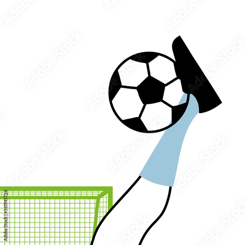 Soccer player leg with ball vector design