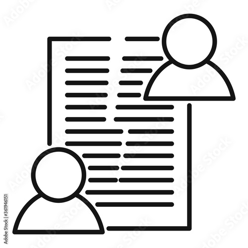 Divorce agreement icon. Outline divorce agreement vector icon for web design isolated on white background