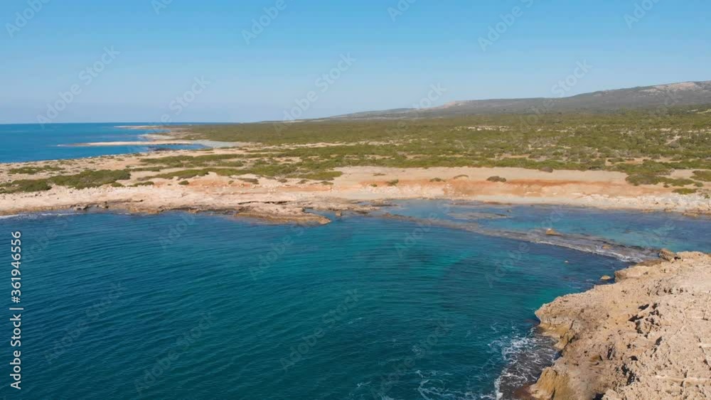 Aerial drone view of Pathos Castle on Mediterranean seashore in Cyprus island. Aerial drone view of Pathos Castle on Mediterranean seashore in Cyprus island.