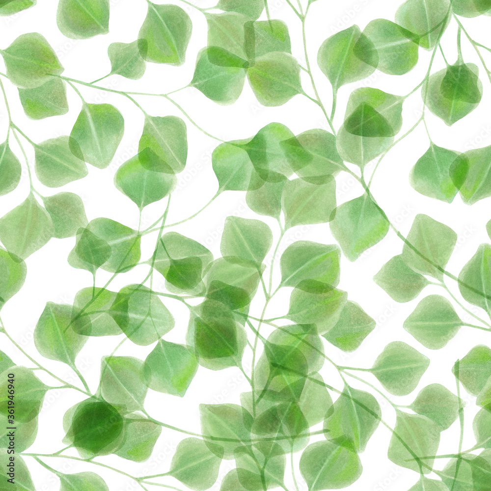 Watercolor eucalyptus branches seamless pattern Watercolor eucalyptus branches seamless pattern