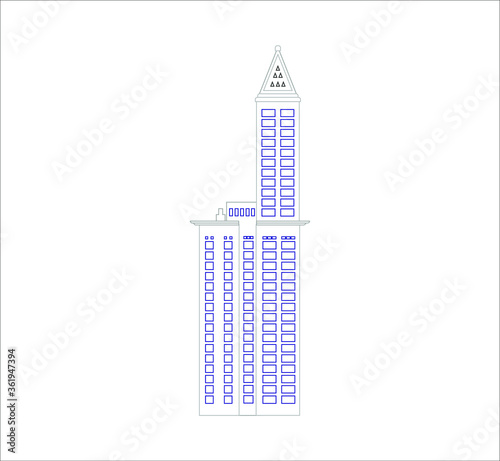 SEATTLE, WASHINGTON - JULY 3, 2020: Smith Tower of Seattle city in United States