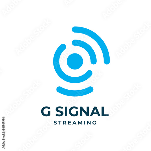 G signal logo vector modern simple designs blue color white background