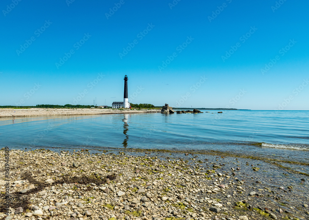 Sightseeing of Saaremaa island in sunny clear day . Sorve lighthouse, Saaremaa island, Estonia Sightseeing of Saaremaa island in sunny clear day . Sorve lighthouse, Saaremaa island, Estonia