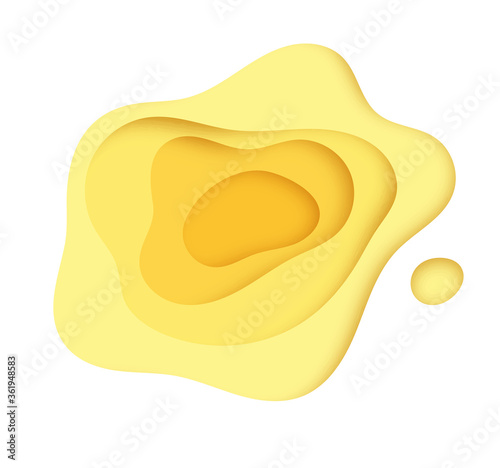 Papercut multi layers 3D color texture vector background. Abstract topography concept design or flowing liquid illustration for website template. Smooth origami art shape paper cut.