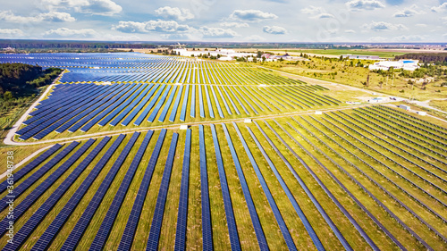 Photovoltaic panels to produce clean, sustainable, renewable energy - alternative electricity source