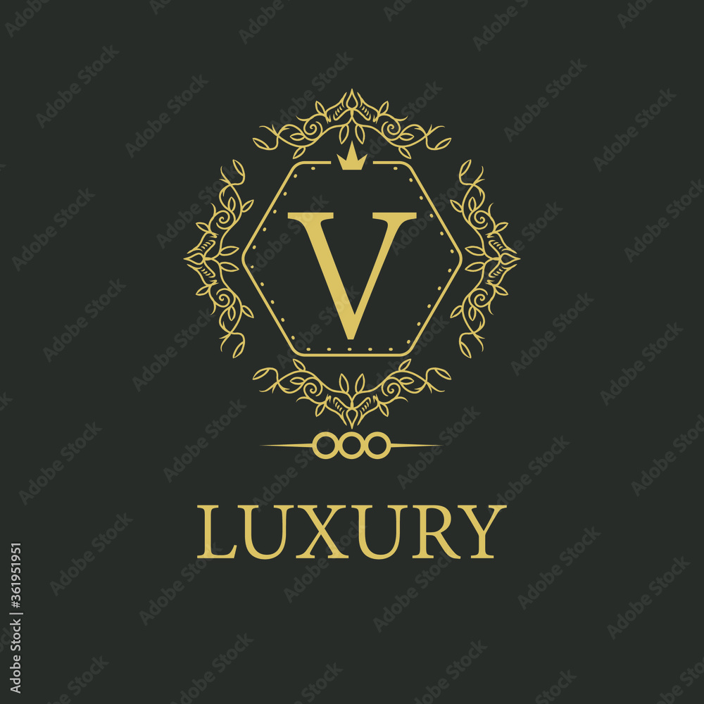 Luxury logo. Premium elegant initial letter design template for restaurant, hotel, boutique, cafe, Hotel, Heraldic, Jewelry, Fashion and other business Luxury logo. Premium elegant initial letter design template for restaurant, hotel, boutique, cafe, Hotel, Heraldic, Jewelry, Fashion and other business
