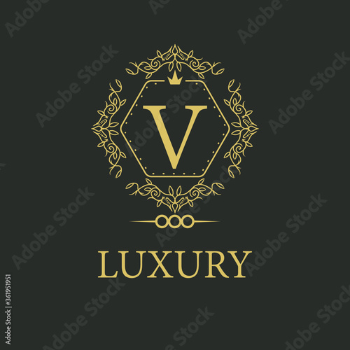 Luxury logo. Premium elegant initial letter design template for restaurant  hotel  boutique  cafe  Hotel  Heraldic  Jewelry  Fashion and other business