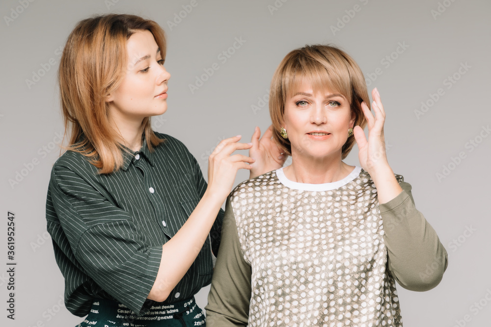 Middle-aged woman posing in the interior Middle-aged woman posing in the interior