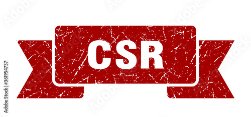 csr ribbon. csr grunge band sign. csr banner