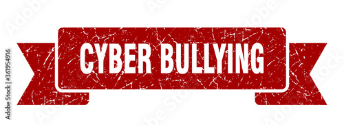 cyber bullying ribbon. cyber bullying grunge band sign. cyber bullying banner