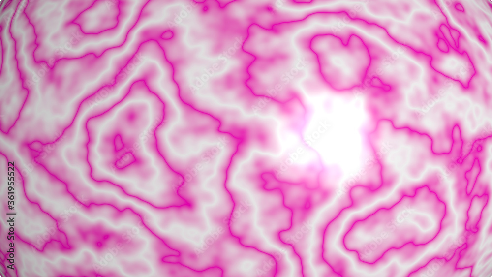 Obraz premium 3D illustration of marble deep pink color and white abstract background on a curved and glossy surface with direct light reflection. blue and beautiful
