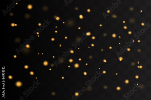 The dust is yellow. yellow sparks and golden stars shine with a special light