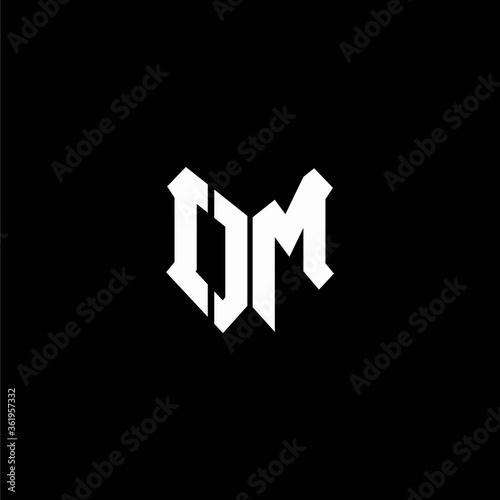 om logo monogram with shield shape design template