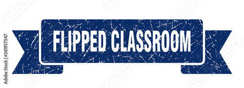 flipped classroom ribbon. flipped classroom grunge band sign. flipped classroom banner