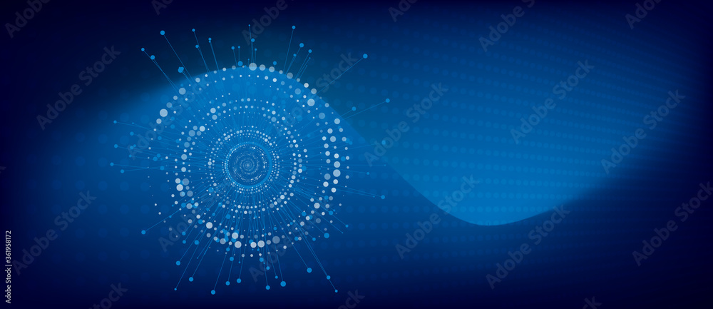 big data connection concept. abstract blue tech background - obrazy, fototapety, plakaty 