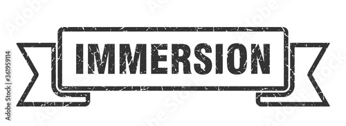 immersion ribbon. immersion grunge band sign. immersion banner
