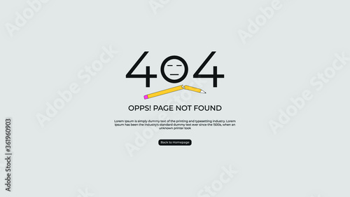 Error 404 opps! page not found web page layout design