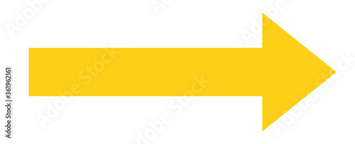 Yellow arrow to the right / vector, isolated