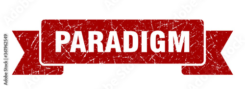 paradigm ribbon. paradigm grunge band sign. paradigm banner