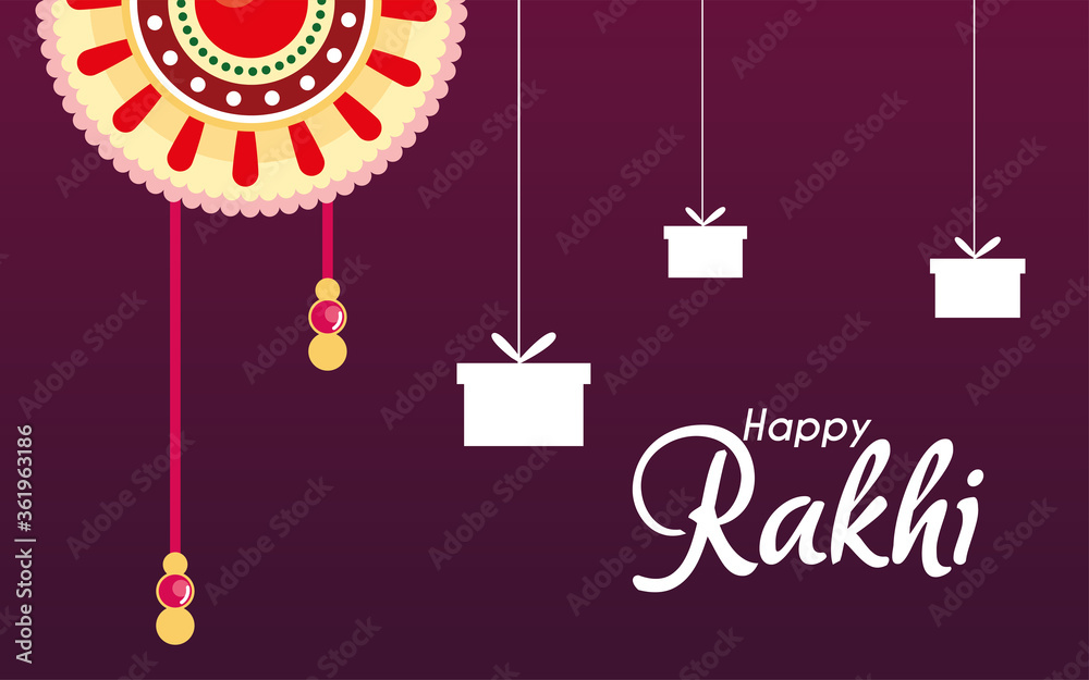 Naklejka premium rakhi happy gifts festival Raksha