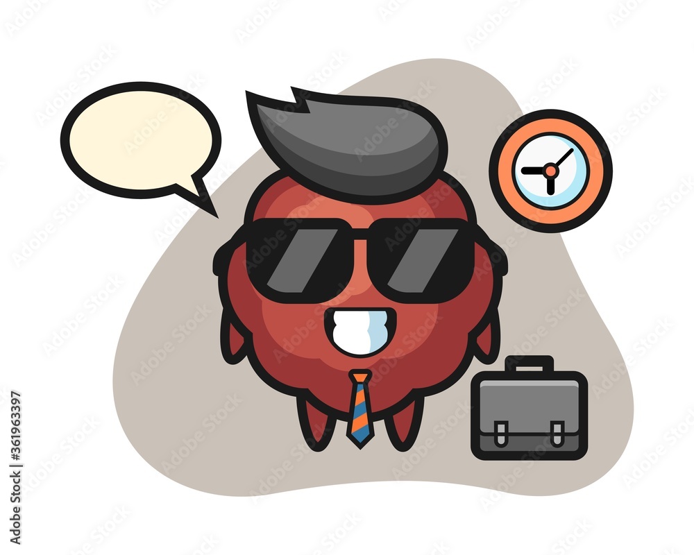 Meatball cartoon as a businessman Meatball cartoon as a businessman