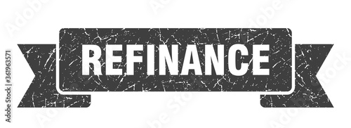 refinance ribbon. refinance grunge band sign. refinance banner