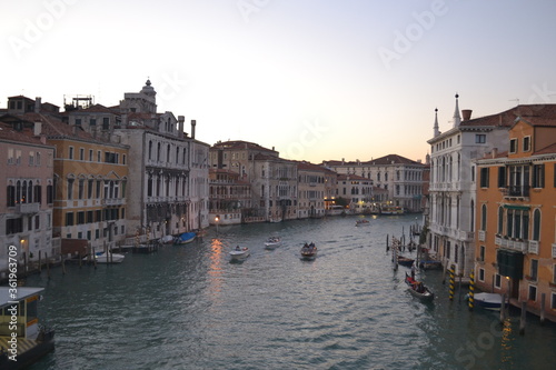 VENICE, ITALY – OCTOBER 23, 2012: A view of the Grand Canal of Venice at night © Soflet