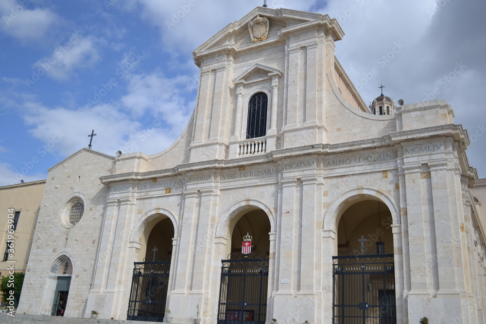 CAGLIARI, SARDINIA, ITALY – OCTOBER 29, 2012: The Basilica of Our Lady of Bonaria in Cagliari