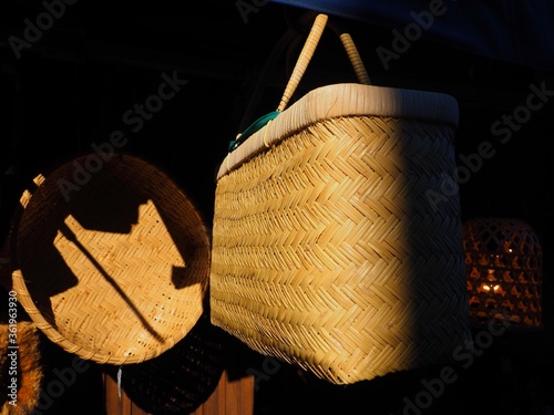 Wallpaper Mural handmade bamboo basket called Zaru or Takekago in Japanese Torontodigital.ca