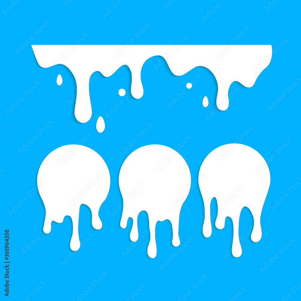 Dripping milk flows down. Vector illustration Dripping milk flows down. Vector illustration