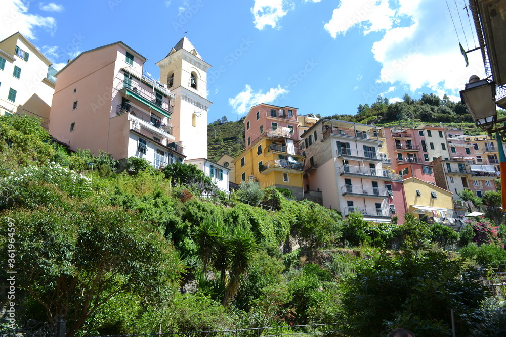 MANAROLA, ITALY – AUGUST 20, 2013: A view of Manarola, one of the Five Villages, in the Region of Liguria, Italy