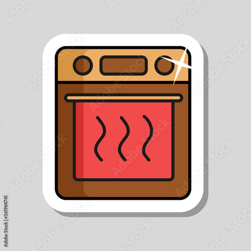 Electric oven vector kitchen icon