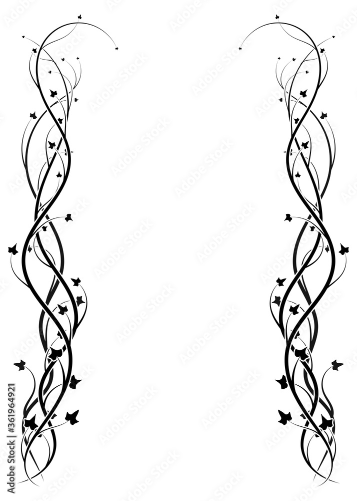 template with ivy frame for presentation. vector